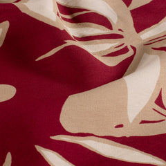 Viscose Nylon Crepe printed Flowers Bordeaux
