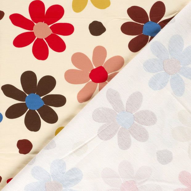 French Terry fabric Flowers digital printed 