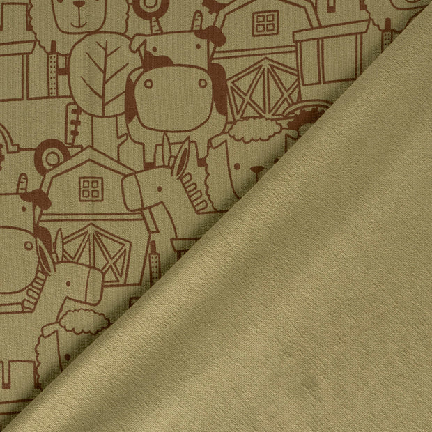 Terry Crepe fabric Animals 
