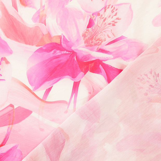 Viscose Poplin fabrik Rosa digital bedruckt 