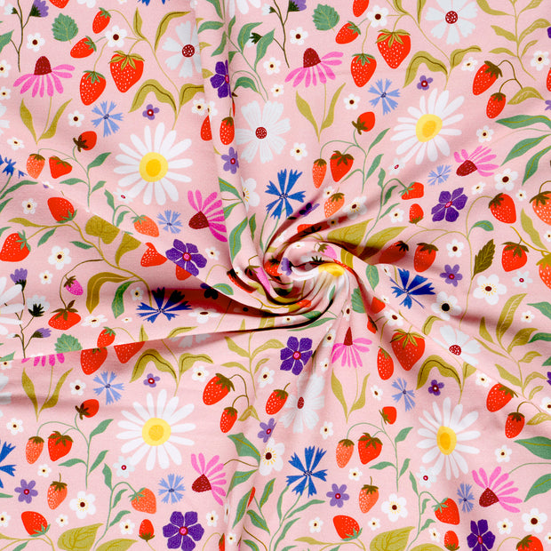 Felpa tela Flores Rosa