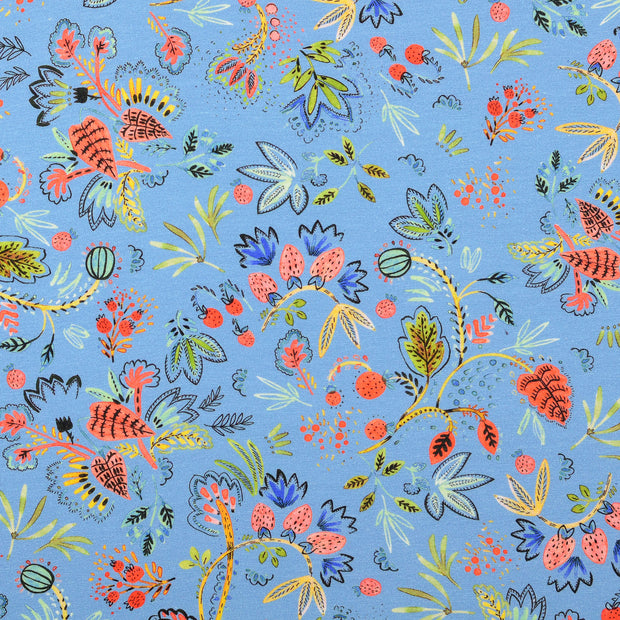 Jerséis tela Flores Cielo azul