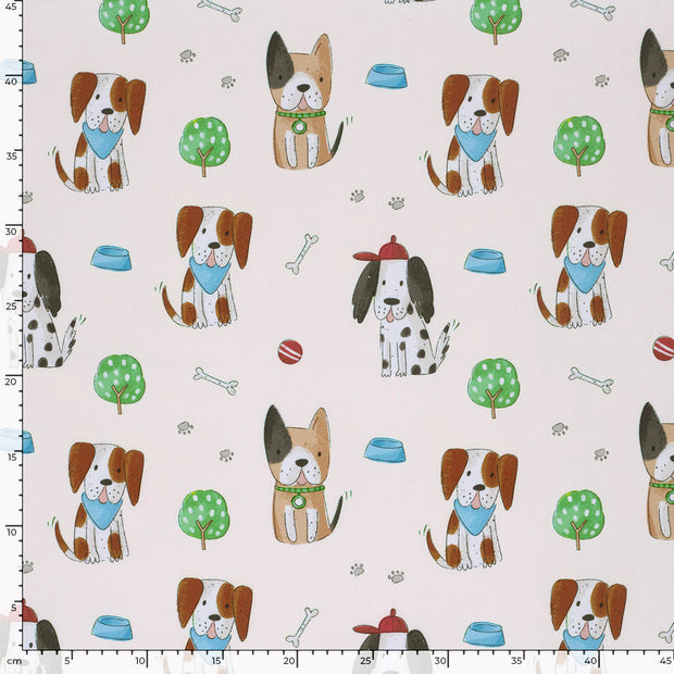 Softshell fabric Dogs Beige