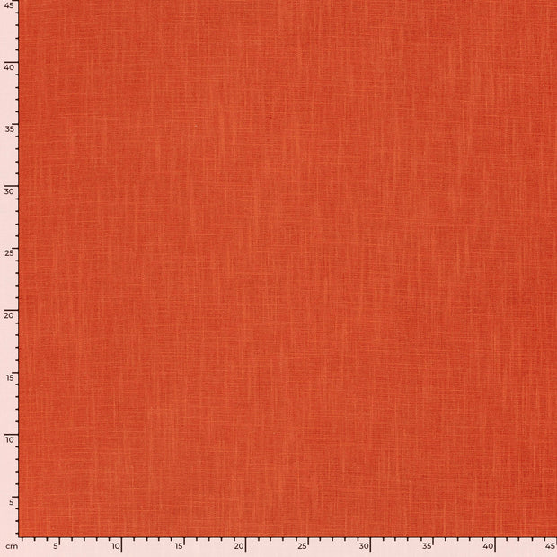 Linen fabric Unicolour Brique