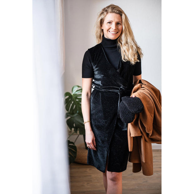 Samt Jersey fabrik Schwarz