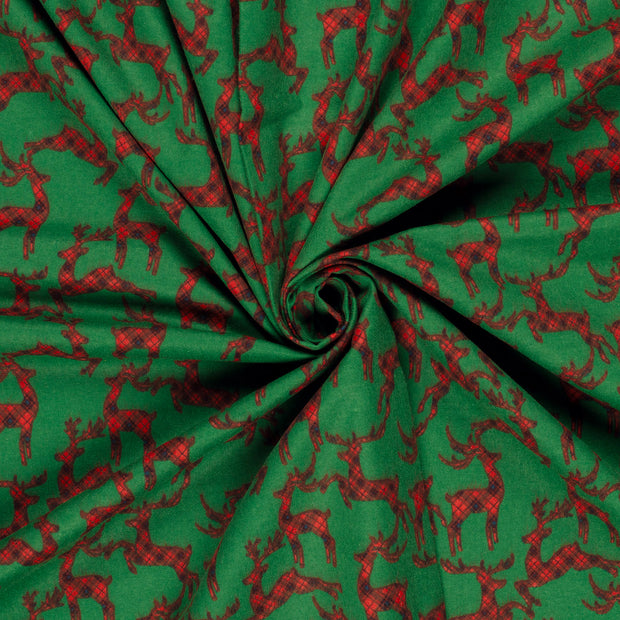 Franela tela Verde estampado 