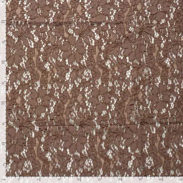 Lace fabric Flowers Taupe Grey