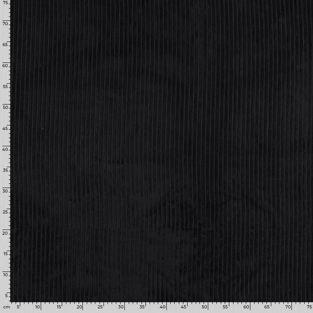 Corduroy 4.5w fabric Unicolour Black