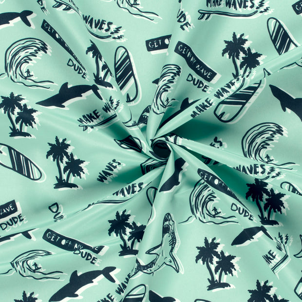 Swimshort water repellent recycled fabric Mint digital printed 