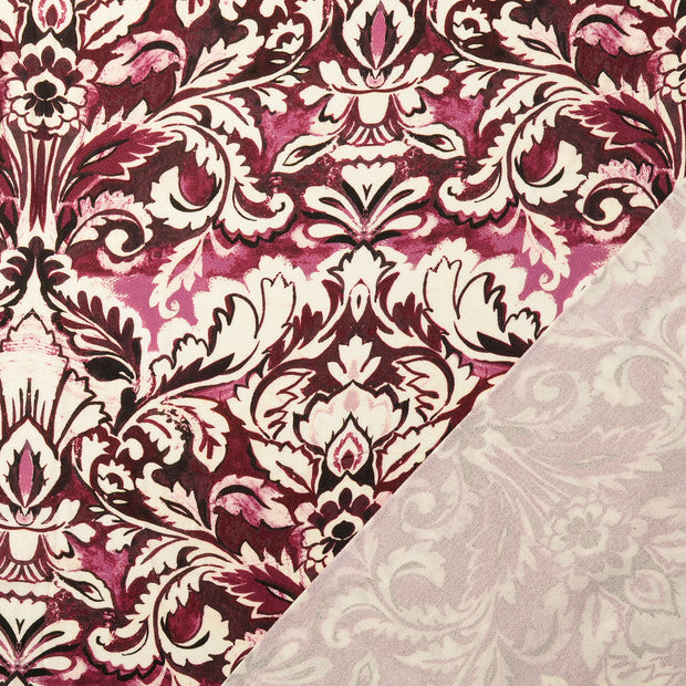 Viscose Crêpe fabric Bordeaux digital printed 