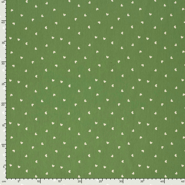  fabric Hearts Olive Green