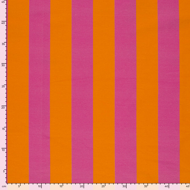 French Terry fabric Stripes Orange
