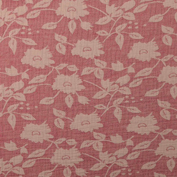 Muslin fabric Flowers Pink