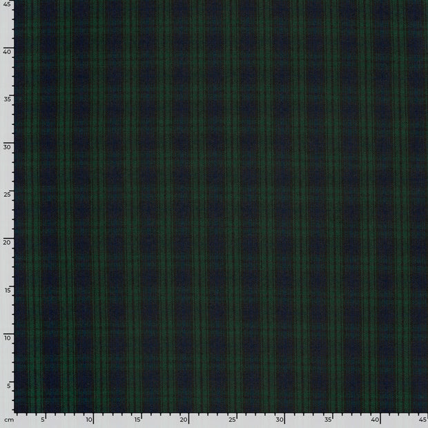 Gabardine fabric Checks Dark Green