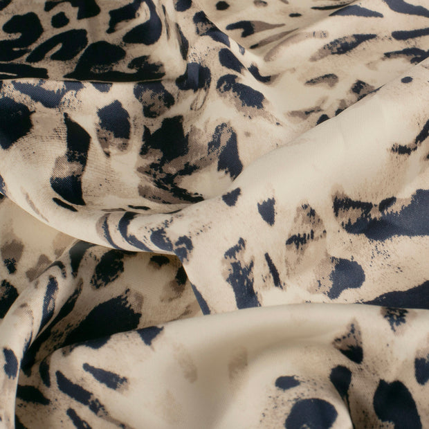 Satin Duchesse tissu animaux Blanc cassé