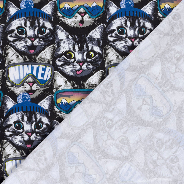Panama fabric Cats digital printed 