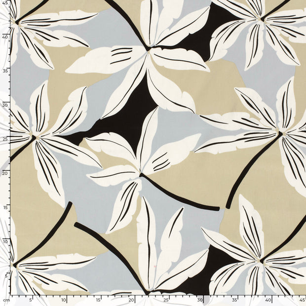 Baumwolle Satin fabrik Blumen Schwarz