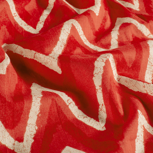 Voile fabric Abstract Red