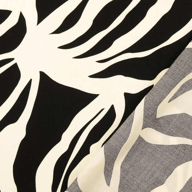 Viscosa Poplin tela Negro estampado 