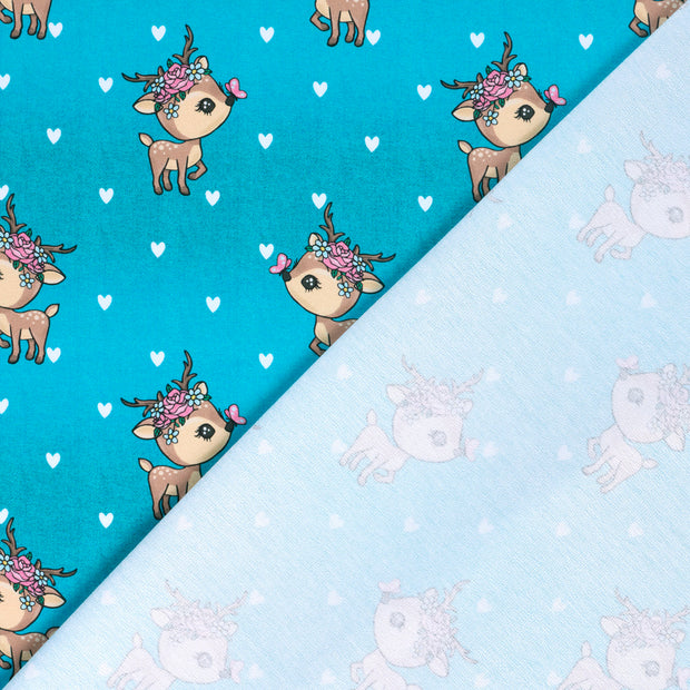 French Terry fabric Deer digital printed 