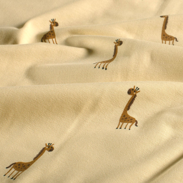 Jersey fabric Giraffes Beige