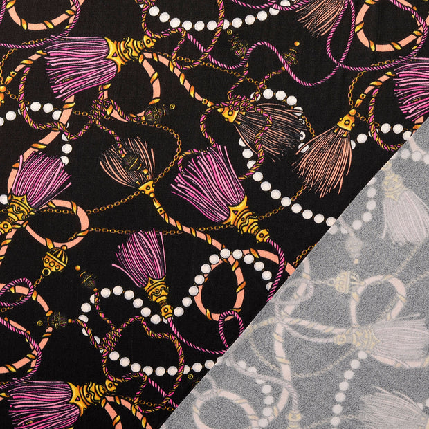 Viscose Satin fabrik Helles Pink digital bedruckt 