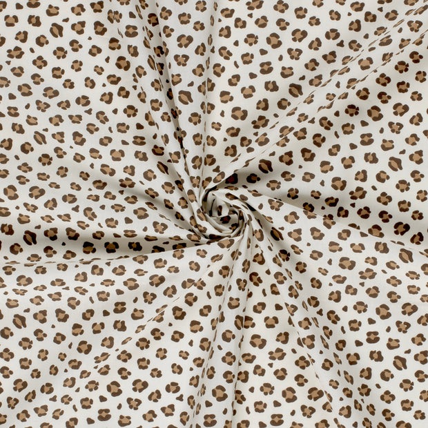 Cotton Poplin fabric Off White printed 