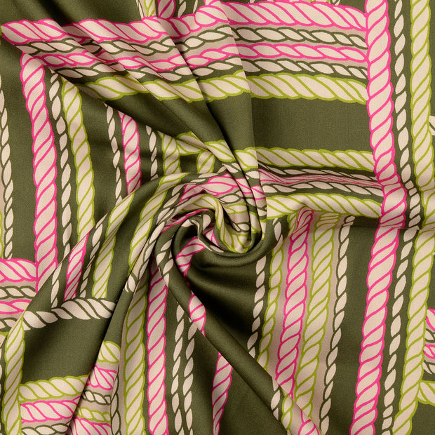 Viscose Satijn stof Olijf Groen 