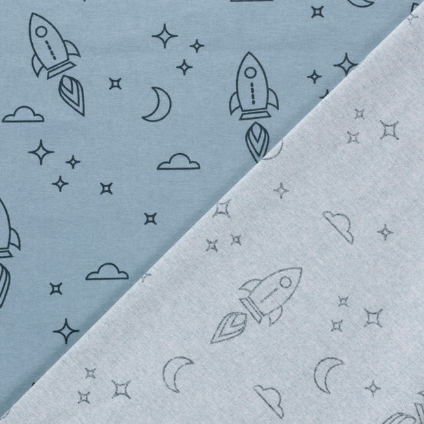 Flannel fabric Rockets printed 