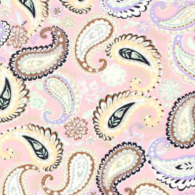 Bamboo Poplin fabric Paisley Light Pink