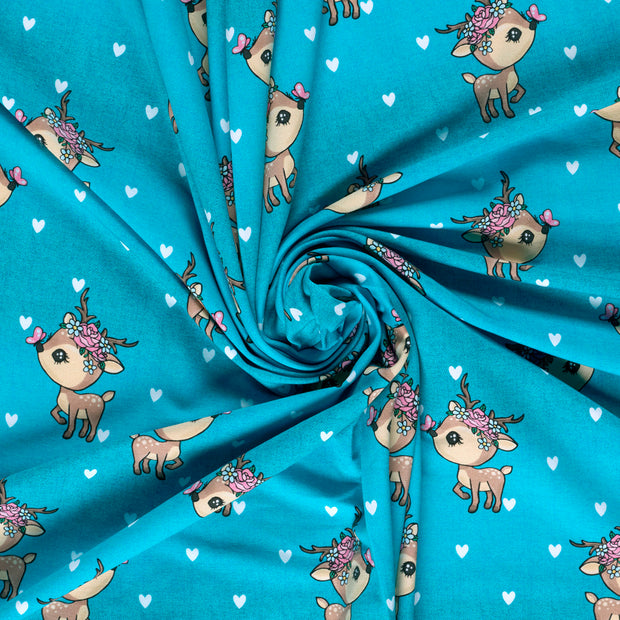 French Terry fabric Dark Mint digital printed 