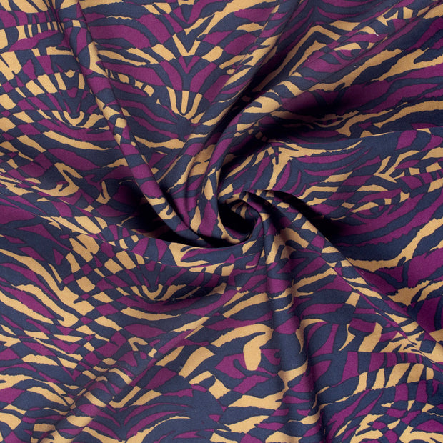 Woven Polyester fabric Aubergine printed 