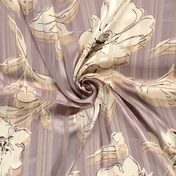 Chiffon fabric Light Grey printed 
