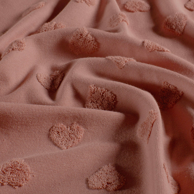 Knitted tela Corazones Lavanda