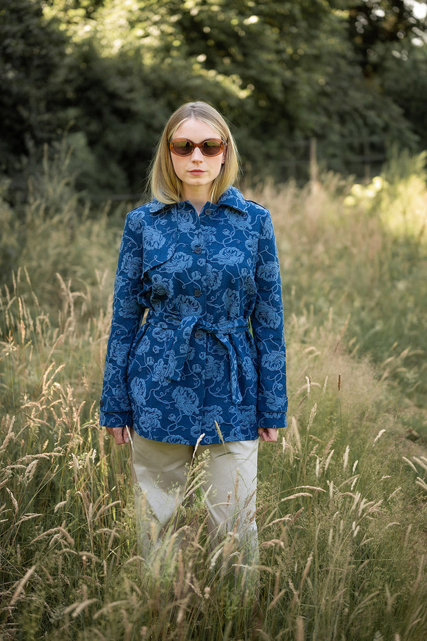 Jeans fabrik Blumen Jeansblau