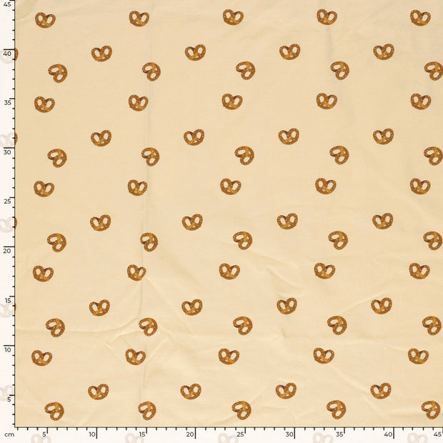 Jersey fabric Abstract Beige