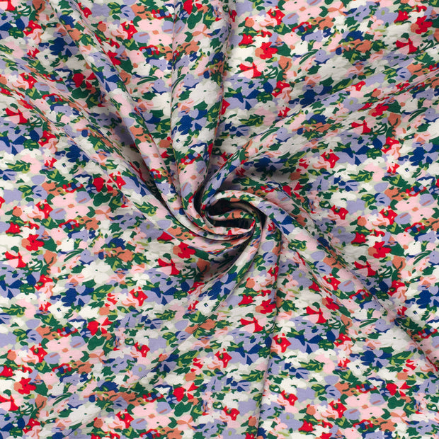 Viscose Nylon Crepe fabric Lila printed 