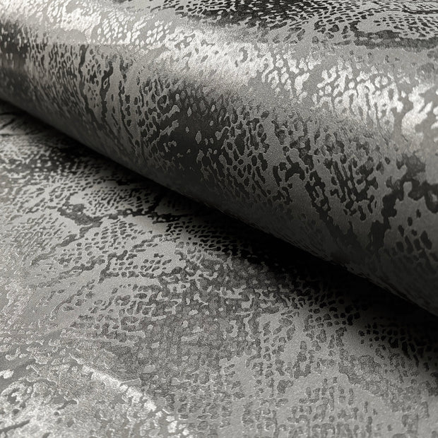 Satin Jacquard fabric Snakes Dark Grey