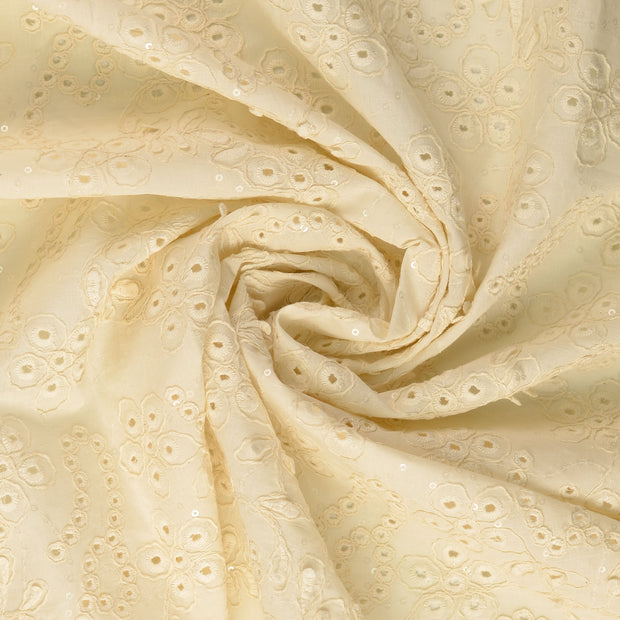Katoen Poplin stof Nude 