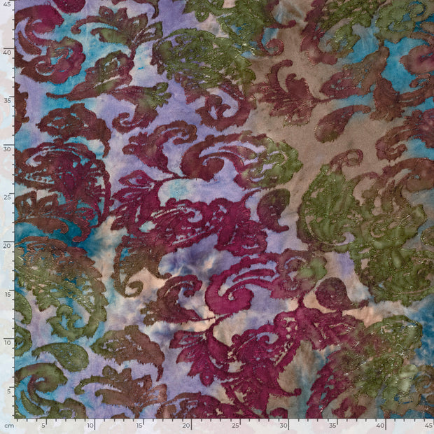Jacquard fabric Flowers Purple