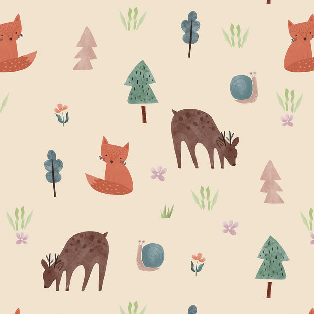 Softshell fabric Animals Beige