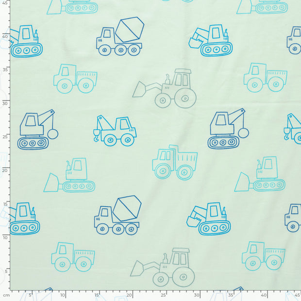 Jersey fabric Vehicles Mint