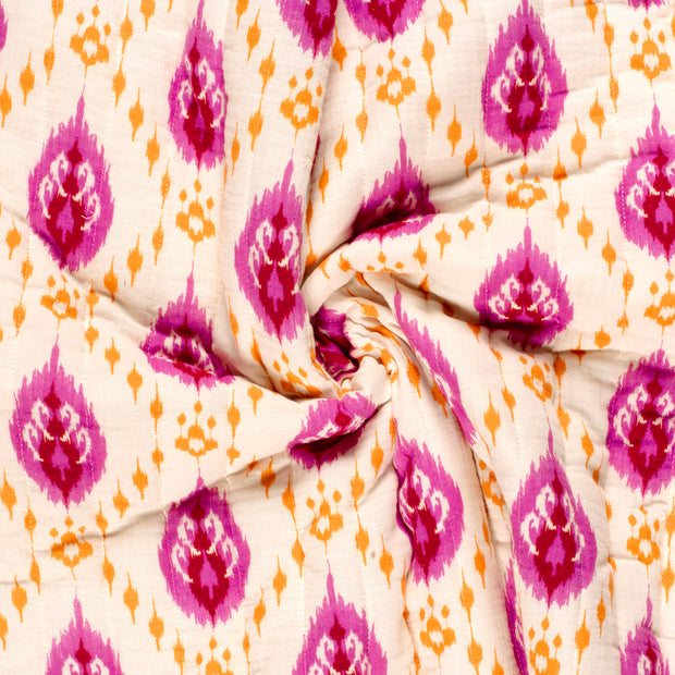 Muslin bounded fabric Light Pink printed 