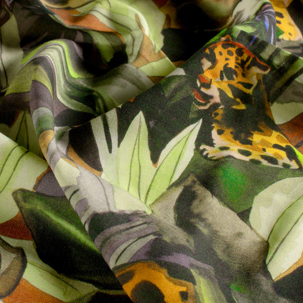 Viscose Poplin fabrik Abstrakt Grün