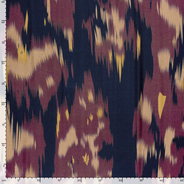 Satin fabric Abstract Aubergine