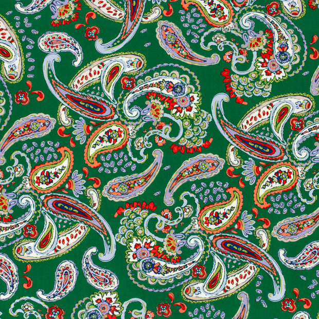 Cotton Satin fabric Green matte 