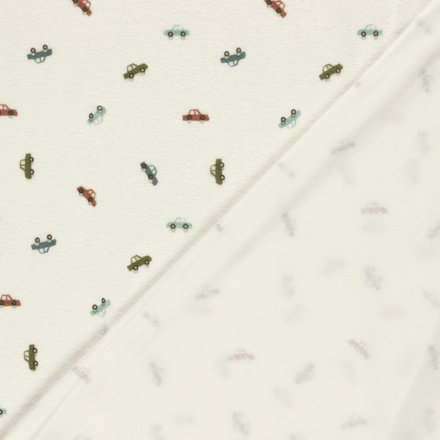 Stretch terry fabric Cars printed 