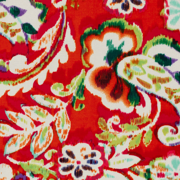 Polyester Bubble fabric Flowers Dark Red