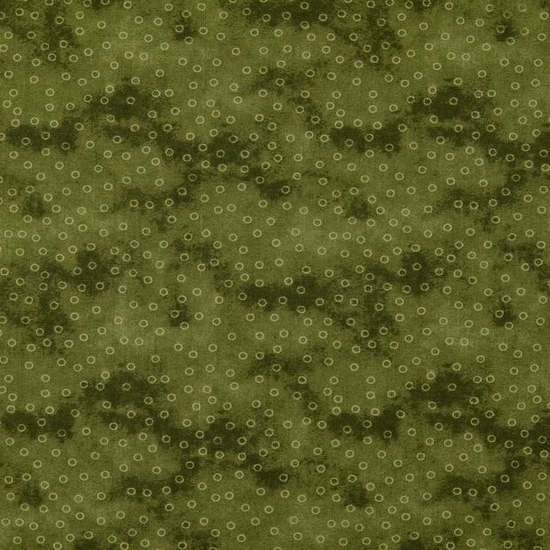 Cotton Poplin fabric Geometric pattern Olive Green