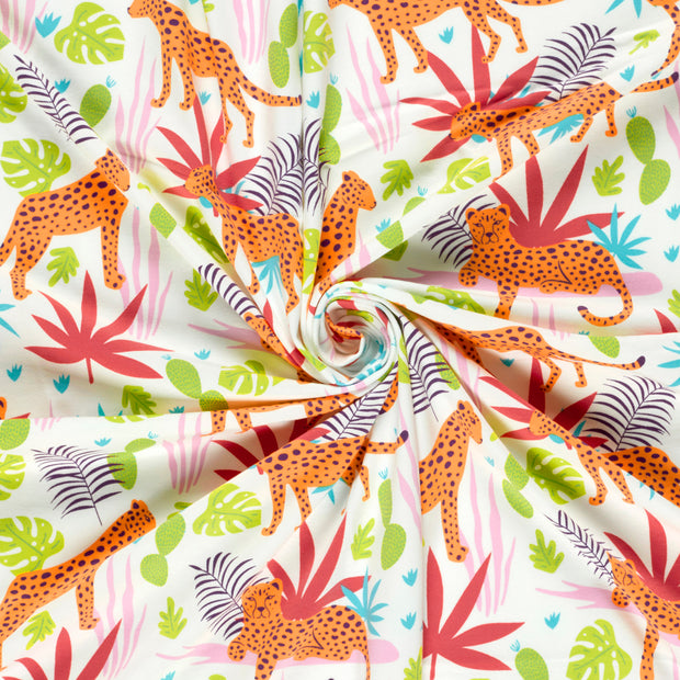 Jersey fabric Off White printed 